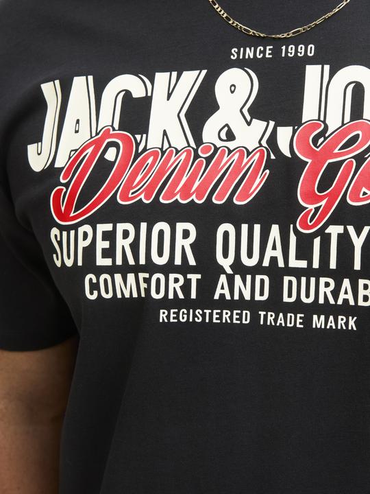 Actual product image Jack & Jones Jjelogo Tee Ss Oneck 2 Col Aw25 Noos Pls (4XL)