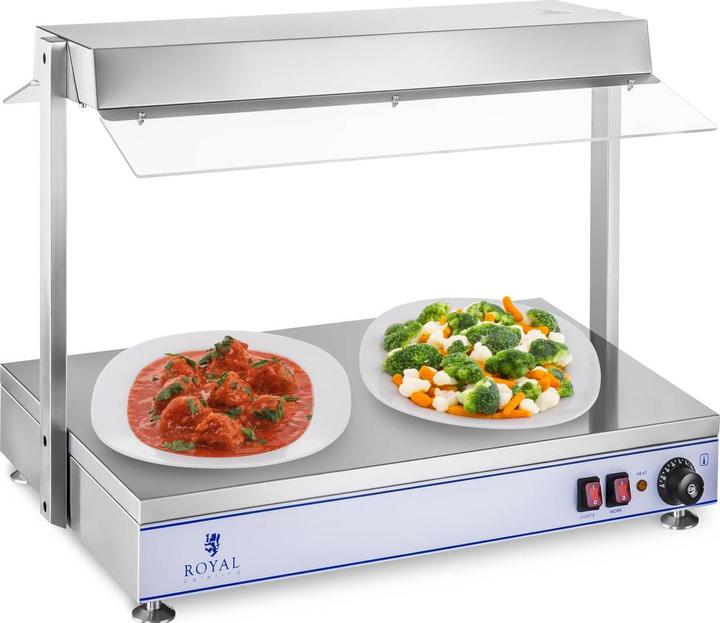 Produktbild Royal Catering Warmhalteplatte Speisenwärmer Wärmetheke Buffetwärmer 1200 W 2 Halogenlampen