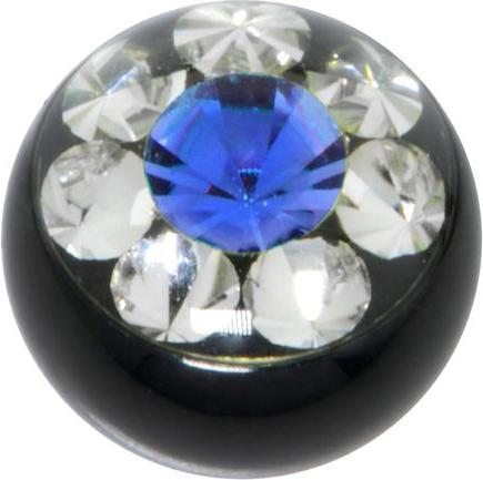 Bijouteria Piercingverschluss (Premium Kristall, PVD Beschichtung (schwarz), Chirurgenstahl 316L)