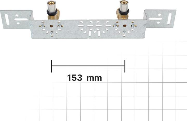 Produktbild Sanpro THPRESS Pressfitting Einzelwandscheibe + Montageplatte abgewinkelt, Größe 20x2, Abmessung 73 - 153 m (Pressverbindung)