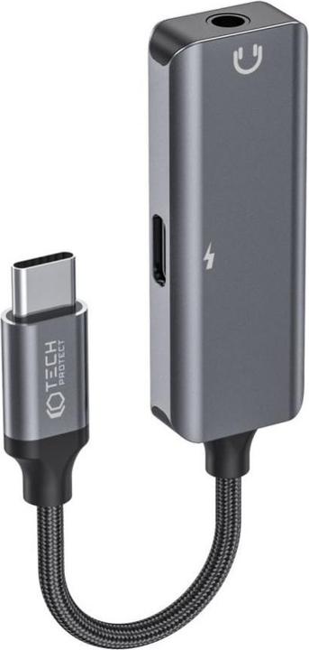 Produktbild Tech-Protect UltraBoost audio USB-C (male) / 3.5mm mini jack (female) - USB-C (female) adapter - bla (USB-A, 3.5mm Klinke)