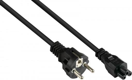 Actual product image Good Connections Power cord safety plug type E+F (CEE 7/7, straight) to C5 (straight) for notebook, black, 0.75 (1.80 m, C5, CEE 7/7)