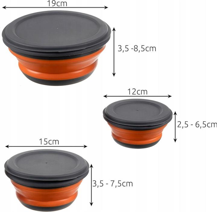 Produktbild Ruhhy Sulankstomi silikoniniai dubenys - 3 vnt. 20781