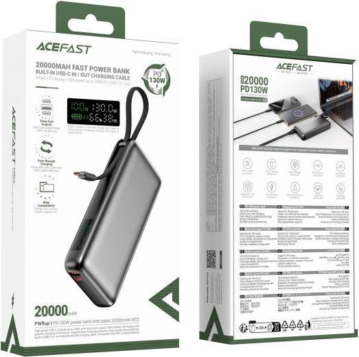 Produktbild Acefast M22 Fast Charge Laptop Powerbank 130W 20000mAh (20000 mAh, 130 W, 74 Wh)