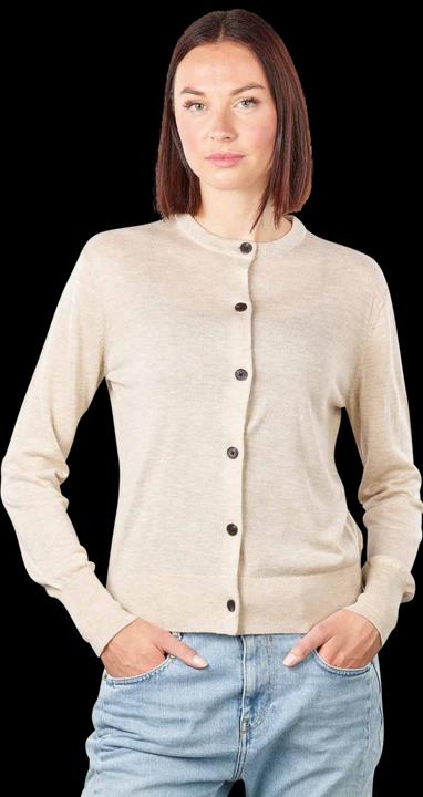 Actual product image Scotch & Soda Jacquard Trim Cardigan Crew Neck Oatmeal Melan (L)