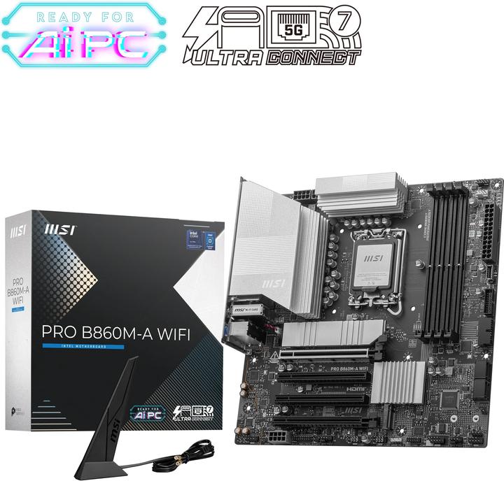 Productafbeelding MSI PRO B860M-A WIFI (LGA 1851, Intel B860, mATX)