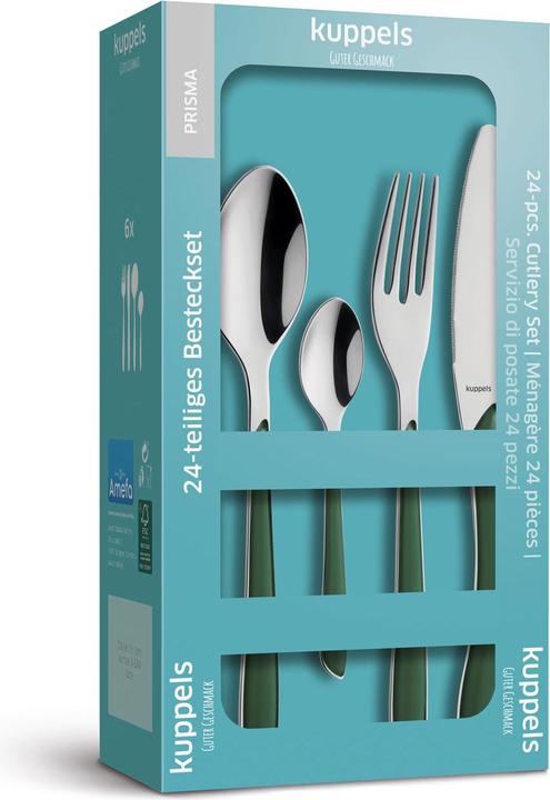 Image du produit Kuppels Set de couverts 24 pièces vert sapin 2294 Prisma (24 pièce(s), Set de couverts)