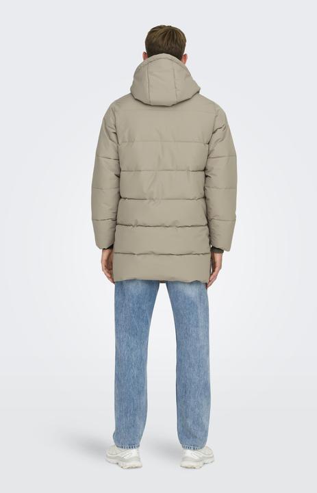 Produktbild Only & Sons Abnehmbare Kapuze Gerippte Ärmelbündchen Mantel Daunenjacke (L)