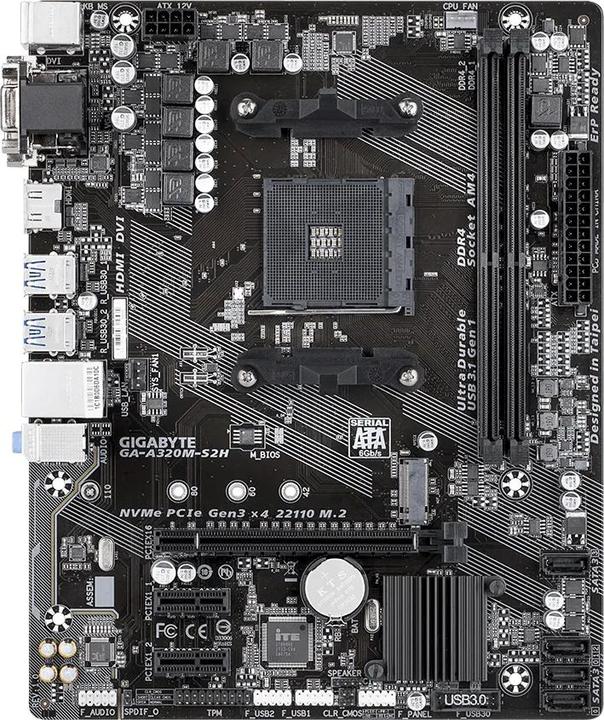 Produktbild Gigabyte GA-A320M-S2H (AM4, AMD A320, mATX)