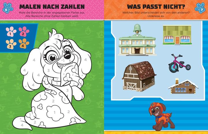 Image du produit PAW Patrol Rätselbuch mit 40 Tattoos (Allemand, Éditions Schwager & Steinlein, 2024)