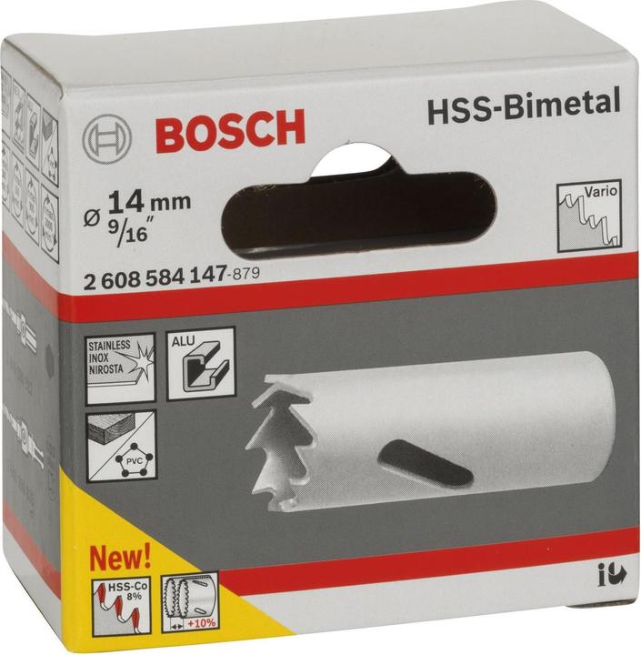 Produktbild Bosch Professional Zubehör Lochsäge HSS-Bimetall für Standardadapter, 14 mm, 9/16-Zoll (14 Millimeter)