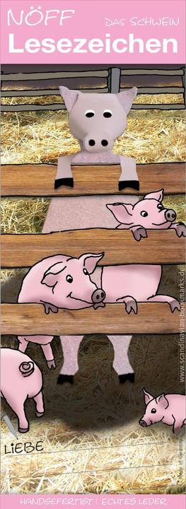 Produktbild Scandinavian Bookmarks Lesezeichen Schwein, im Stall