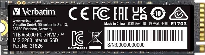Actual product image Verbatim Vi5000 M.2 SSD 1TB PCIe4 NVMe 31826 (1000 GB, M.2 2280)