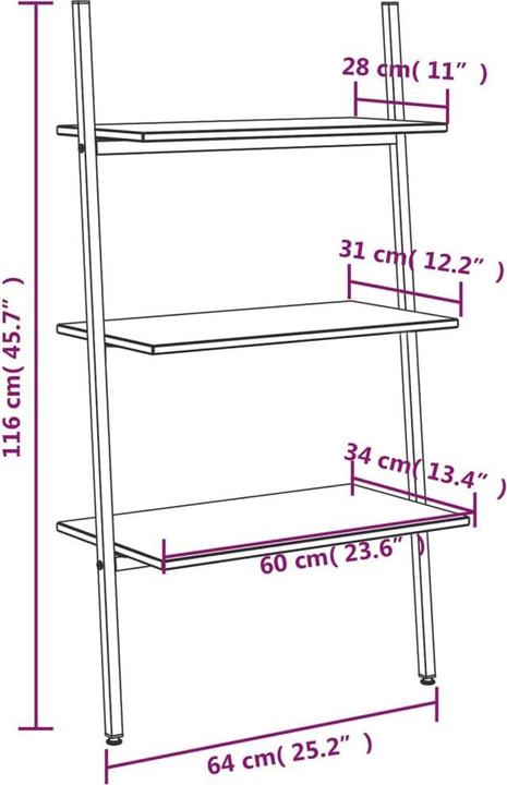 Produktbild VidaXL Emmeline (64 x 34 x 116 cm)