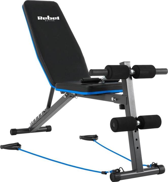 Actual product image Rebel Inclined training bench with leg lock and elasticated straps ACTIVE