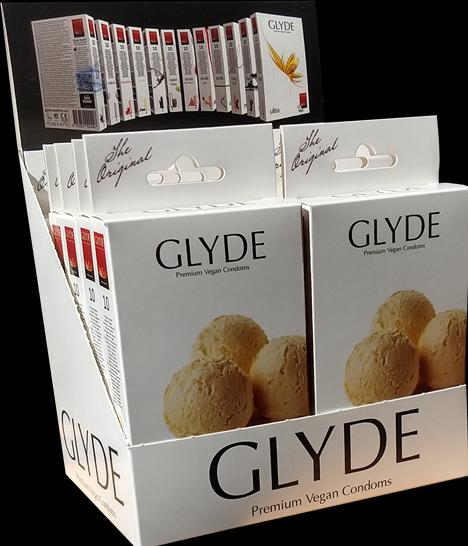 Glyde Ultra Vanilla Vegane Kondome - Gelb, 53mm, 100er Pack (100 Stk.)