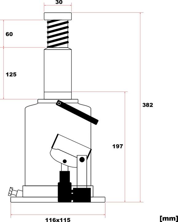 Produktbild Wiltec Hydraulischer Wagenheber 6t PKW Stempelwagenheber Flaschenwagenheber