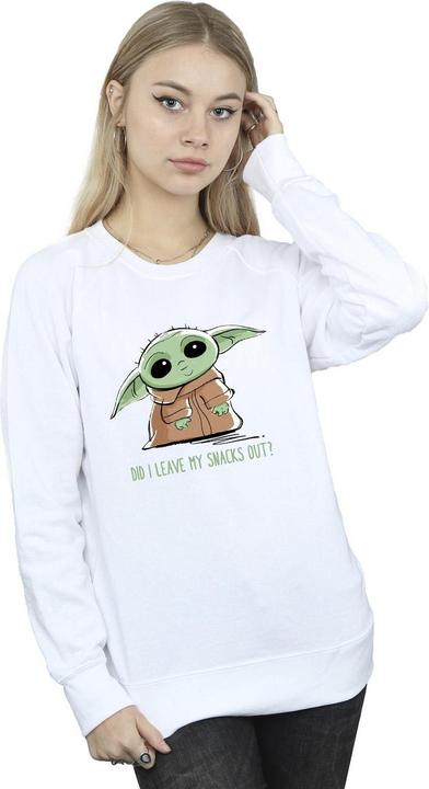 Actual product image Star Wars Womens/Ladies The Mandalorian Grogu Snacks Meme Sweatshirt (S)