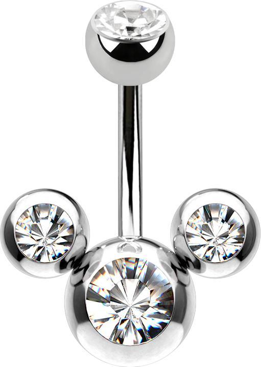 Immagine prodotto Star Piercing Topolino in argento a forma di banana con cristallo d'argento (Acciaio chirurgico 316L, senza ottone)