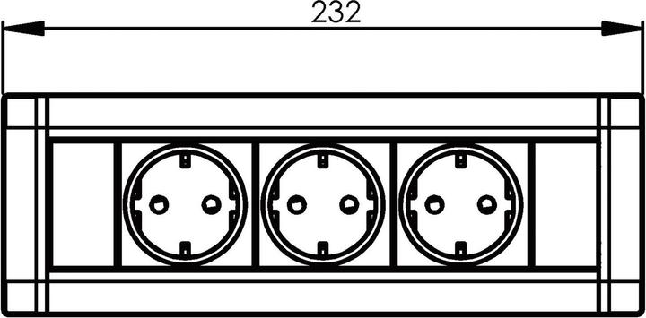 Actual product image Evoline ELEKTROTECHNIK 3-way built-in socket strip Frame Dock Small (159610000900) (3 x, 3 m)