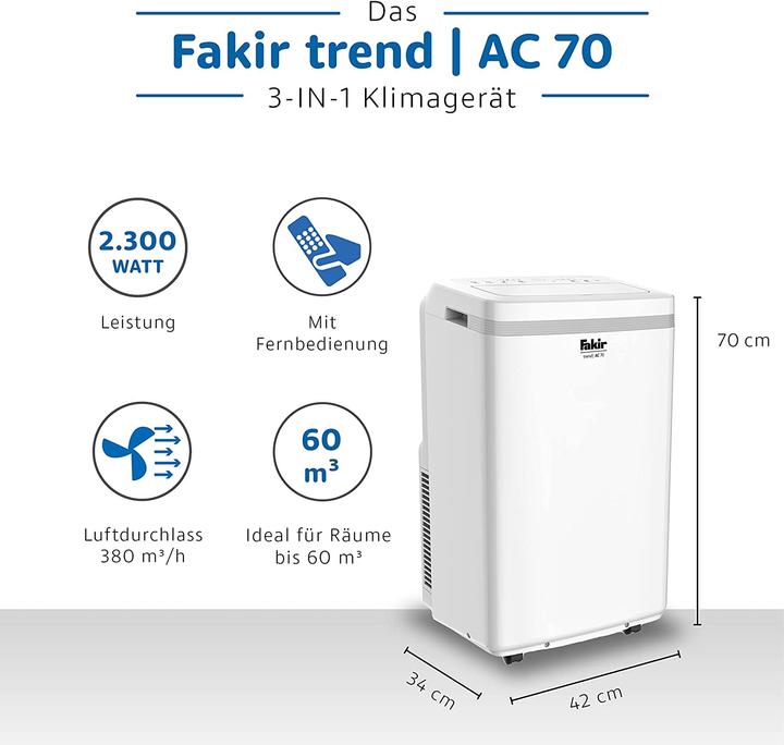 Image du produit Fakir AC 70 (25 m², 7000 BTU/h)