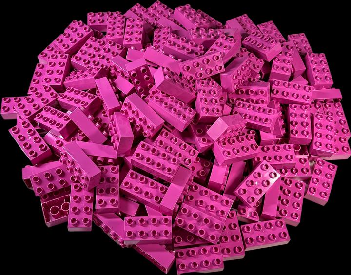 Produktbild LEGO Duplo 2x4 Steine Rosa - Bausteine Grundbausteine 3011 NEU! Menge 100x (3011)