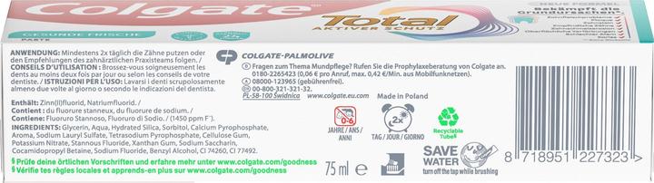 Nutritional values and ingredients Colgate Total Active Fresh (75 ml)