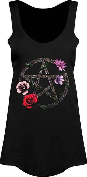 Requiem Collective Tanktop mit blumigem Pentagramm (S)