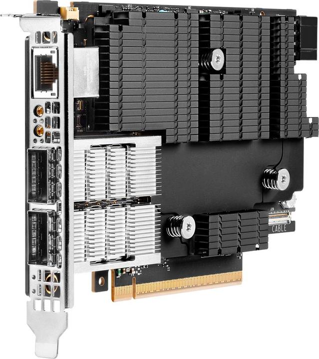 Produktbild HPE E InfiniBand, NDR200/Ethernet, 200GbE, 2-port, QSFP112, PCIe5, x16, MCX755106AC-HEAT, Adapter (PCIe)
