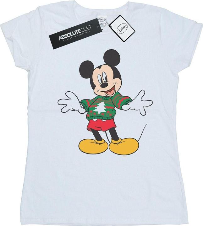 Disney Mickey Mouse Christmas Jumper Stroke TShirt (S)