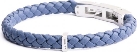 Image du produit Gemini BRACELET - CUIR BLEU - 19+2 CM (21 cm, Argent, Cuir nappa)