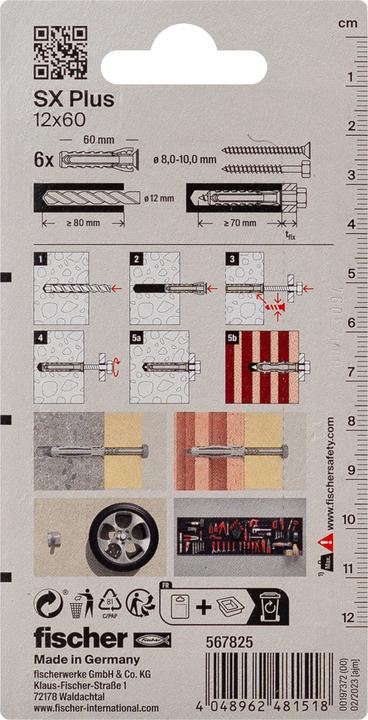Produktbild Fischer Dübel SX Plus 12x60 K (6) (6 Stk.)