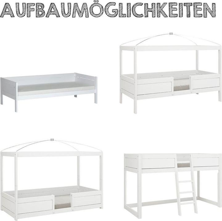 Produktbild Lifetime Kidsrooms 4 in 1 Bett mit Himmel, Standard Rollboden (90 x 200 cm)