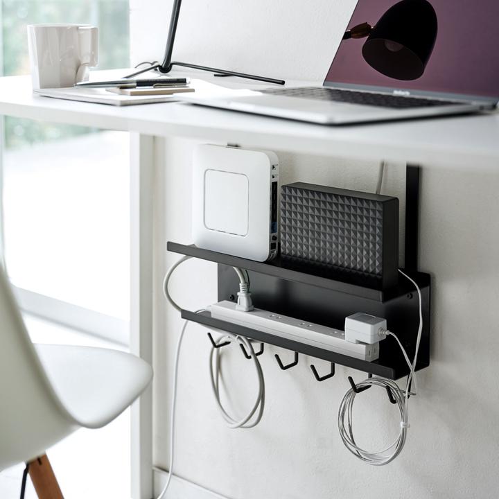 Actual product image Yamazaki SMART under-counter cable and router organiser