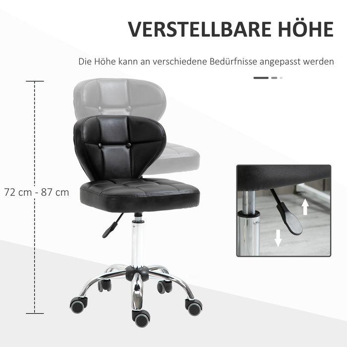 Produktbild Swisshandel24 2er-Set Rollhocker mit Rückenlehne drehbar, höhenverstellbar 45 x 47 x 72-87 cm