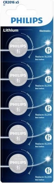 Philips Buttoncell 5pcs CR2016 (5 Stk., CR2016)