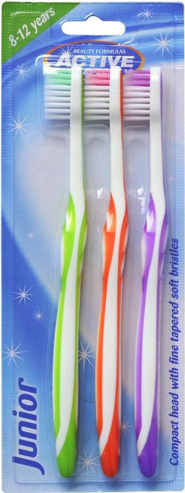 Actual product image Beauty Formulas Active Oral Care - Junior 8-12 Years Toothbrushes For Children 3 Pcs. (Soft, 3 x)