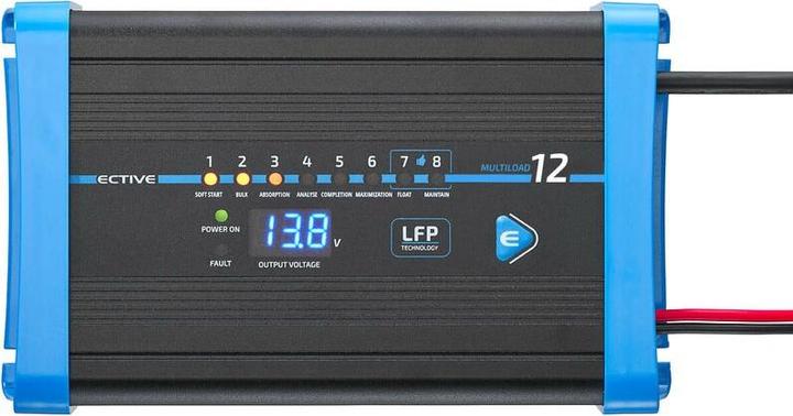 Immagine prodotto Ective Caricabatterie al litio 12A 12V Multiload 12 LFP 8 Stadi per batterie LiFePO4 (12V, 12 A)
