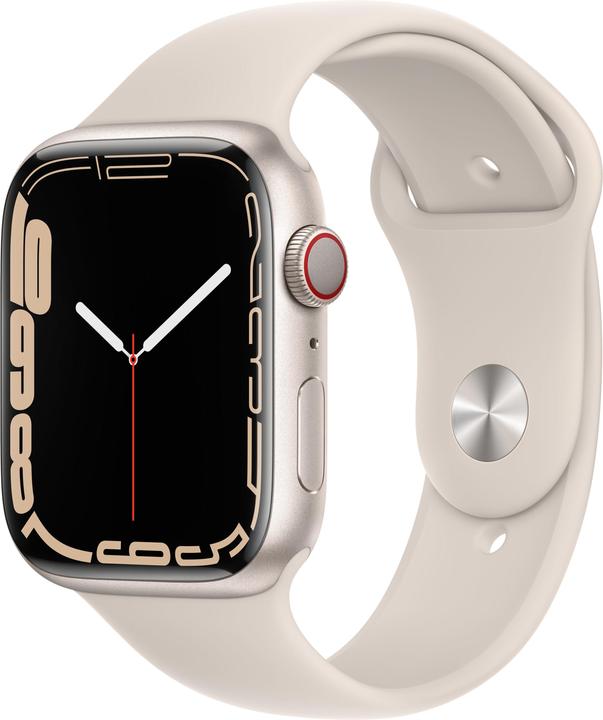 Productafbeelding Apple Watch Series 7 GPS + Cellular 45mm Starlight Aluminium Case with Starlight Sport Band Regular (38 mm)