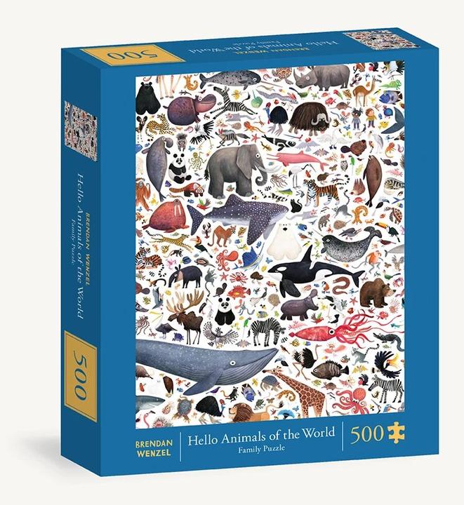 Produktbild Abrams & Chronicle Hello Animals of the World 500-Piece Family Puzzle (Wenzel Brendan, Englisch)