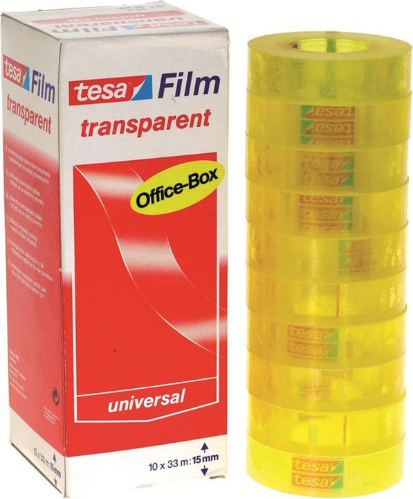 Actual product image tesa 10x tesafilm TRANSPARENT - with strong adhesion - ageing-resistant and tear-proof (15 mm)