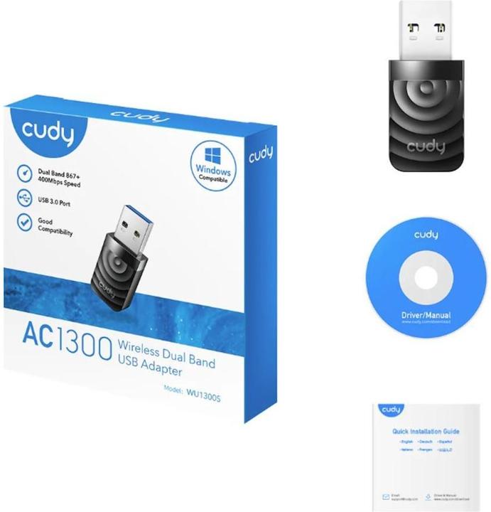 Immagine prodotto Cudy WU1300S Adattatore WLAN USB 3.2 Gen 1 (USB 3.0) 1300 MBit/s (USB)