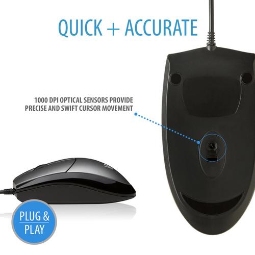 Actual product image V7 Mouse Optical Blk/Sil Retail (Cable)