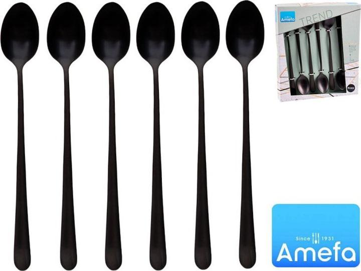 Image du produit Amefa Set de cuillères à long drink/latte macchiato 6 pièces PVD noir 1410 Austin (6 pièce(s), Fourche)