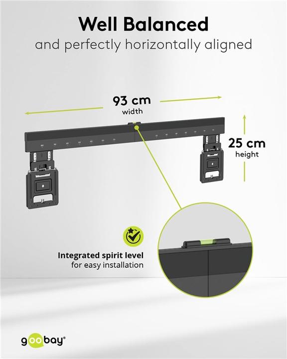 Image du produit Goobay Support TV mural Basic FIX XL Ultraslim 43-100z 75kg 9,5mm distance du mur (Mur, 100", 75 kg)