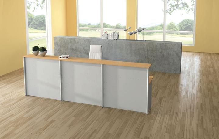 Actual product image Kerkmann Genua add-on counter beech, silver 118.0 x 70.0 x 115.0 cm