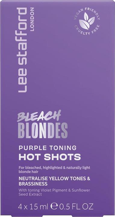 Lee Stafford Bleach Blondes Purple Toning Hot Shots 4 x 15 ml