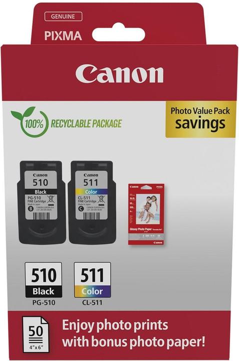 Produktbild Canon PG-510/CL-511 Ink Cartridge PVP (M, BK, C, Y)