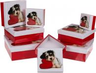 Immagine prodotto Ootb Scatola regalo rossa / bianca, cane con cuore (Scatola da regalo)