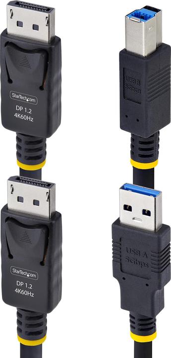 Actual product image StarTech .com DU12210-KVM-CABLE, 3,1 m, USB, USB, HDMI, Schwarz, DisplayPort + USB 3.2 Gen 1 Type-A